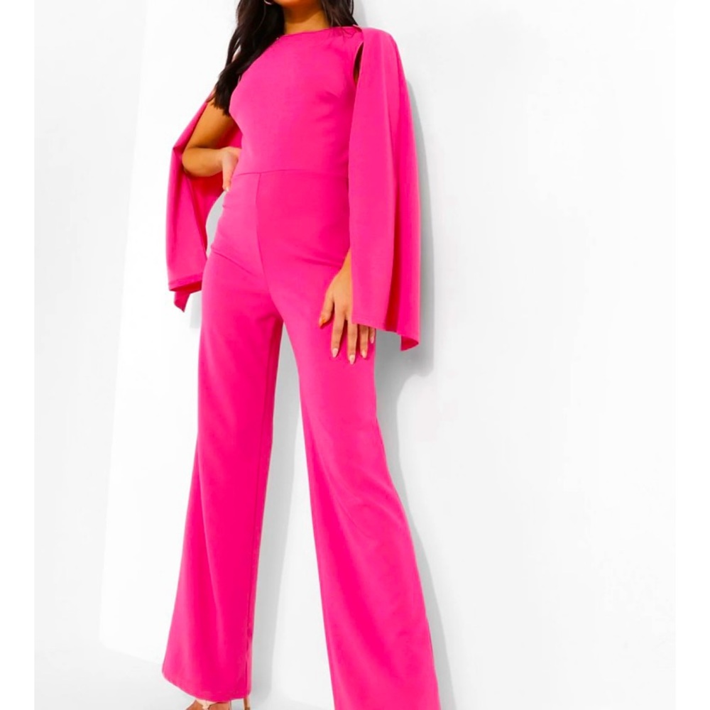 Cape sleeve jumpsuit